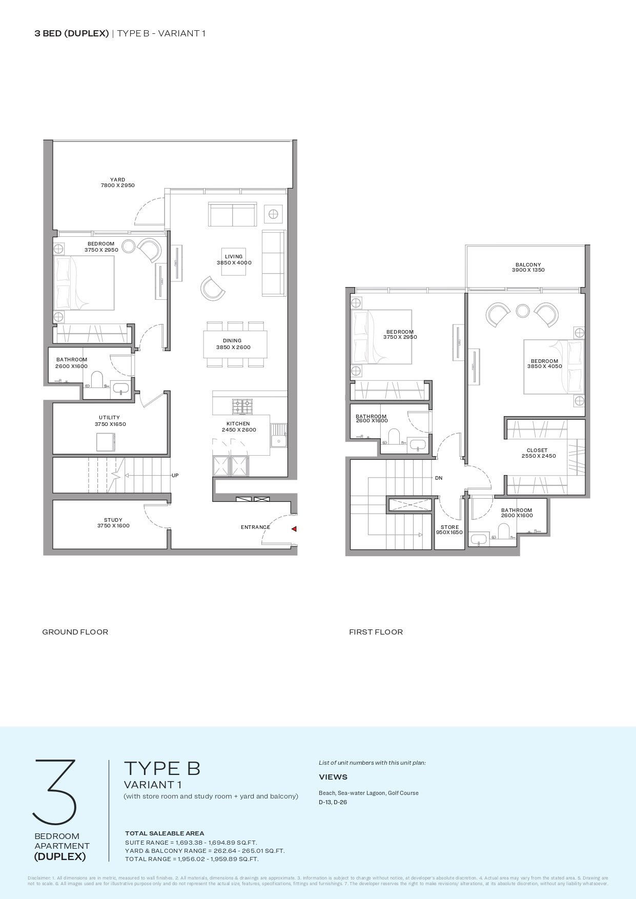 3 Bedroom Duplex