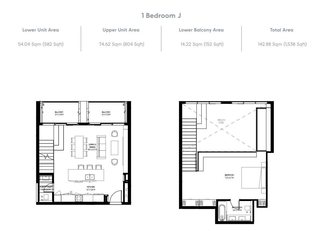 1 Bedroom Duplex