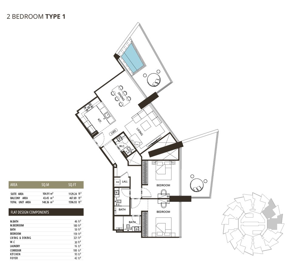 2 Bedroom + Pool