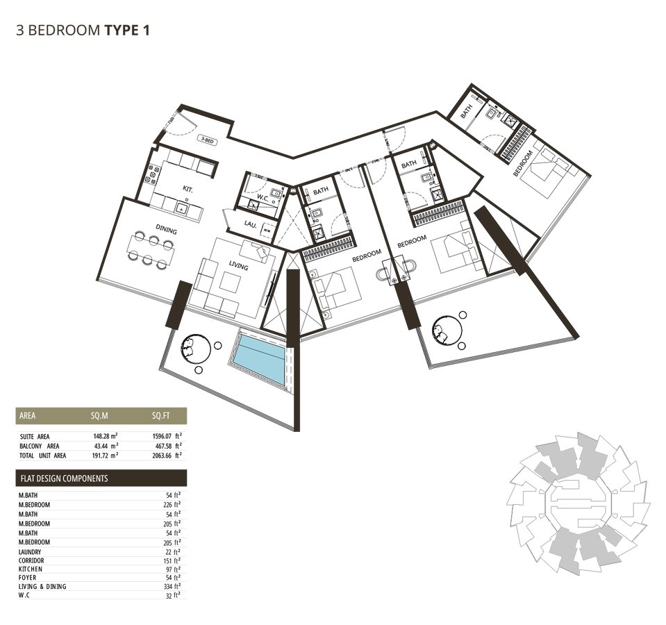 3 Bedroom + Pool