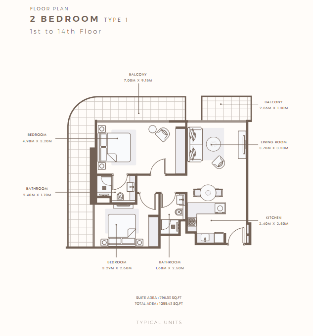 2 Bedrooms