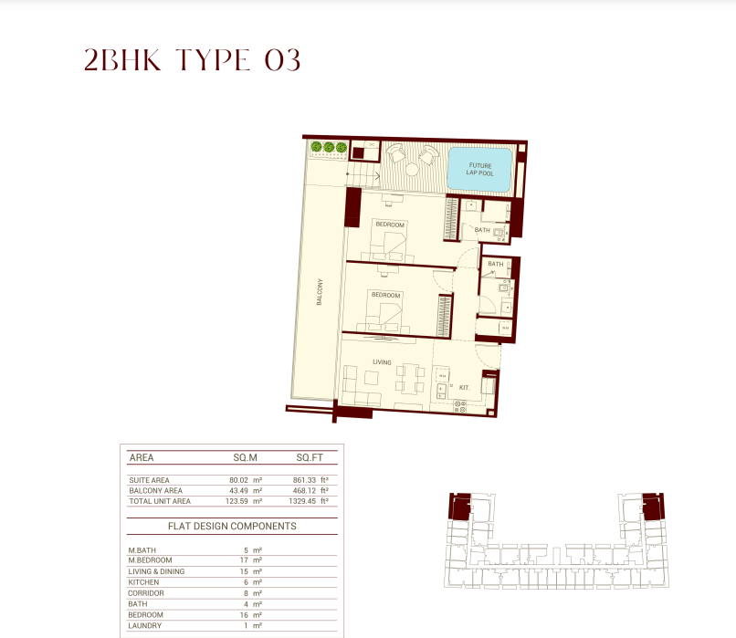 2BHk + Pool